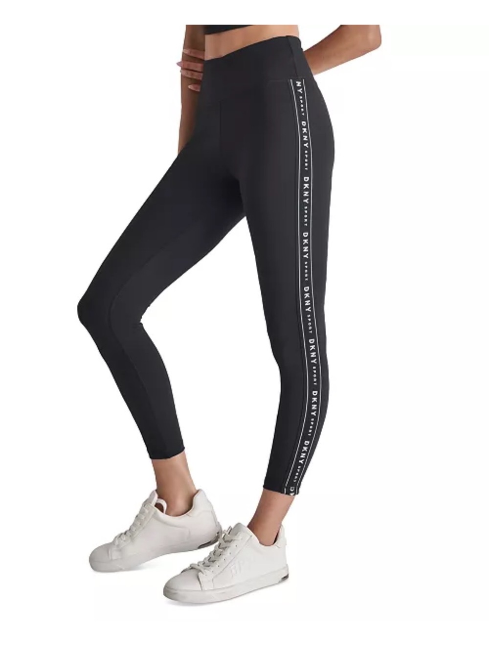 DKNY Sport Women's High-Waist Logo Tape Leggings NWT Activewear Gym Workout